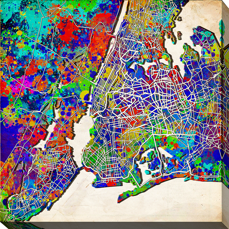New York Map Abstract II